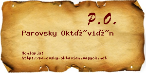 Parovsky Oktávián névjegykártya